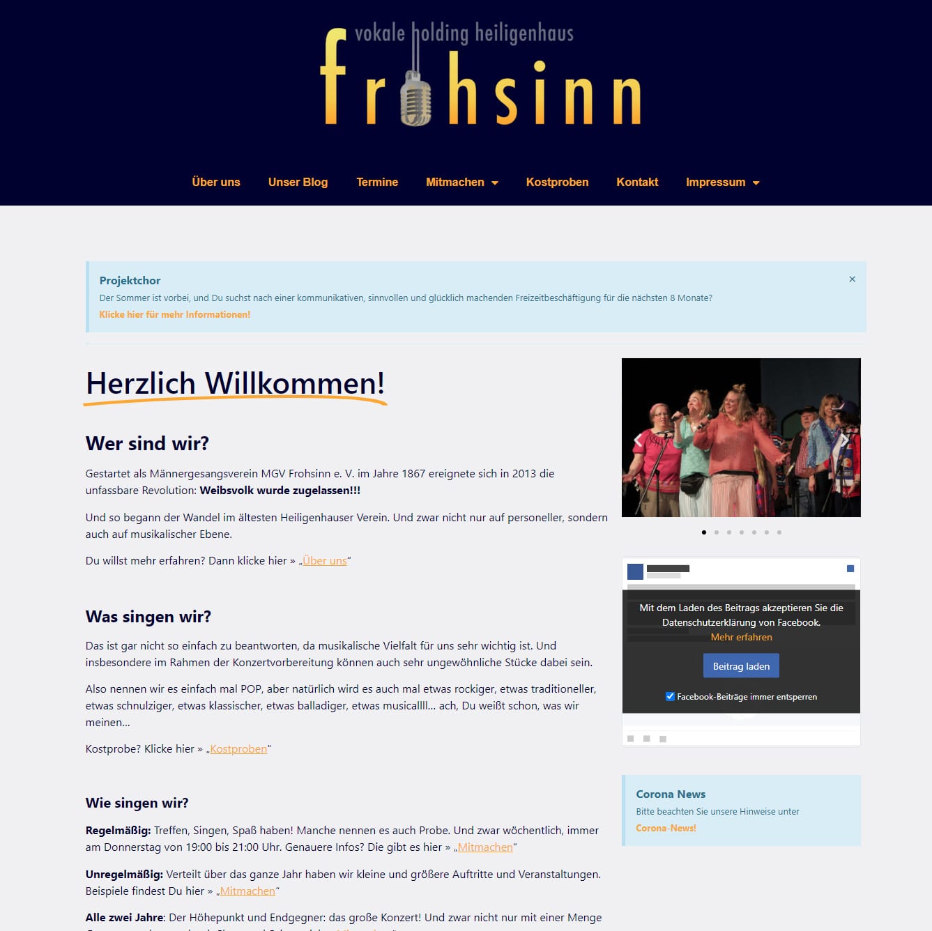 Homepage des MGV Frohsinn Heiligenhaus e.V.